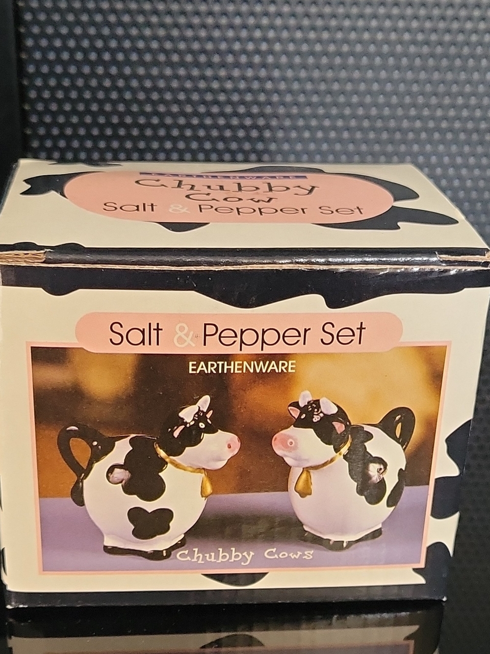 Chubby Cow Salt & Pepper Shaker Set - Cream and Black by chubbies